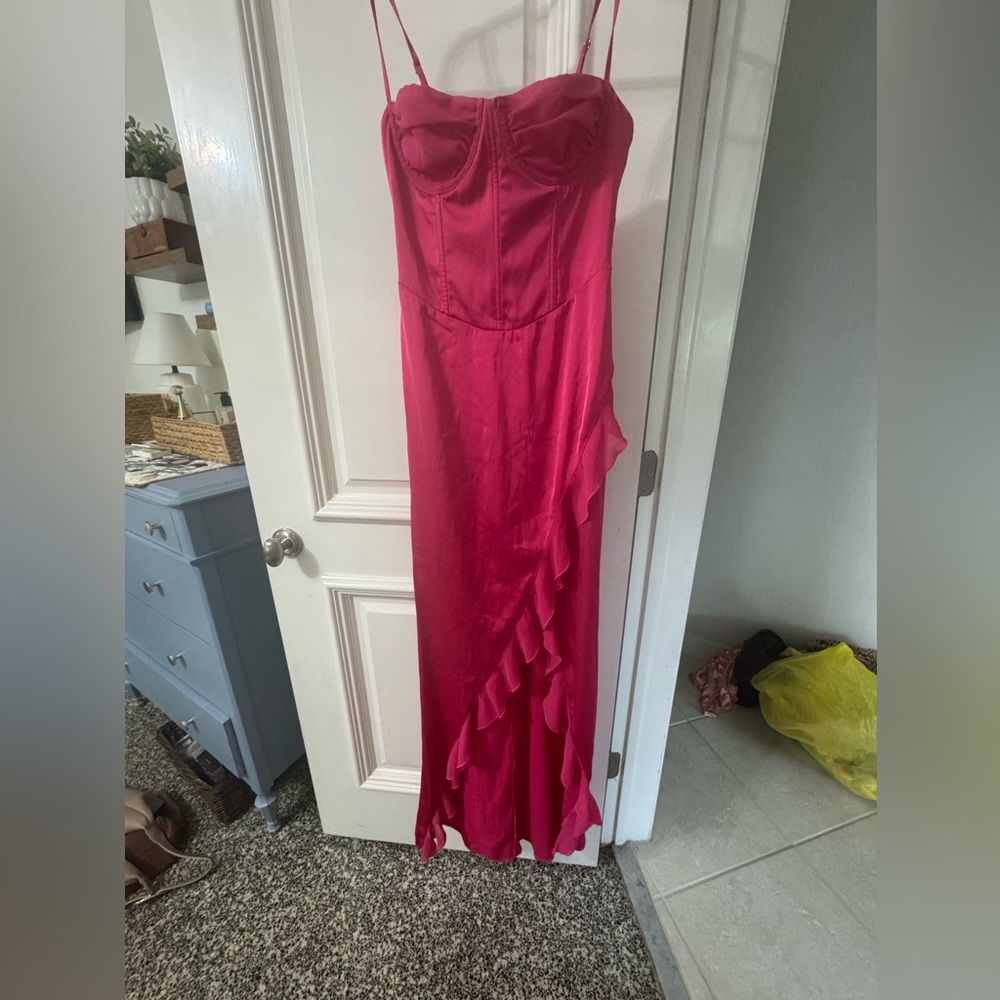 White Fox Boutique Fuchsia Asymmetrical Dress